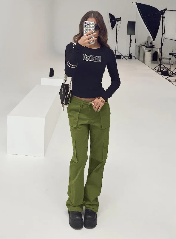 Athleisure Wear Mawson Bootleg Cargo Pant Green