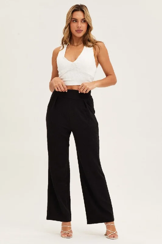 Best Online Boutiques Black Pants High Waist Wide Leg