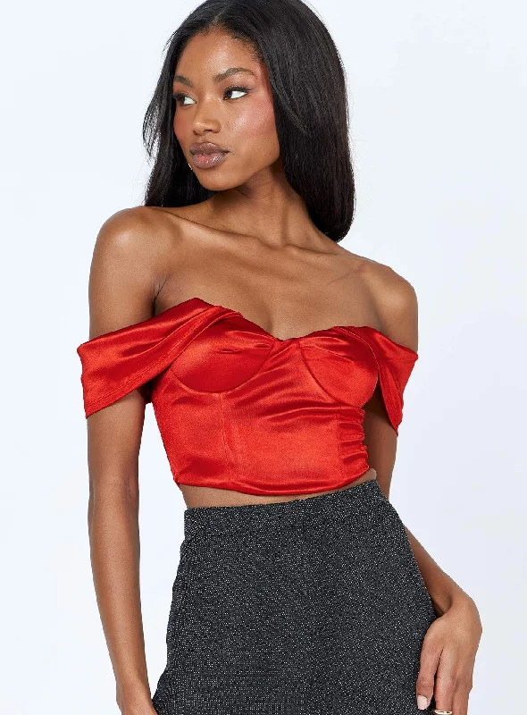 Get The Latest Trends Aubrey Top Red