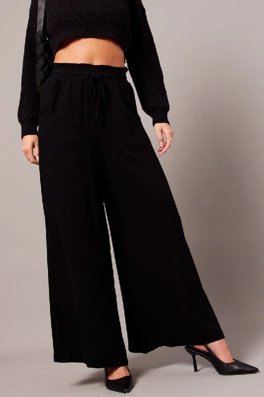 Flash Sale Or Flash Sales Black Wide Leg Pants High Rise