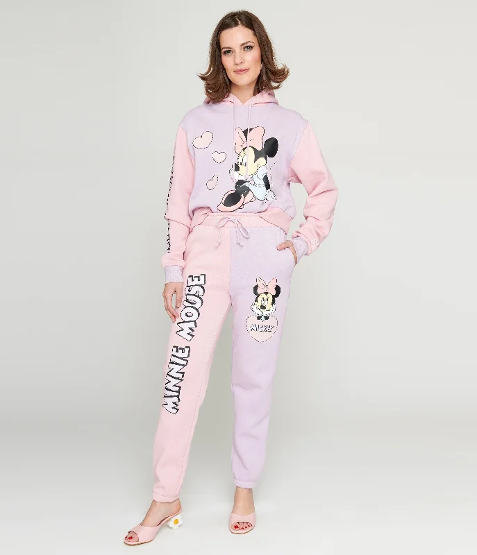 Browse Our Top Products Cakeworthy Pink & Purple Colorblock Minnie Mouse Joggers