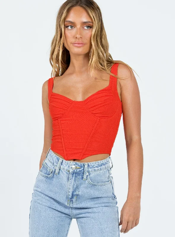 Laid-Back Elegance Bruna Top Red