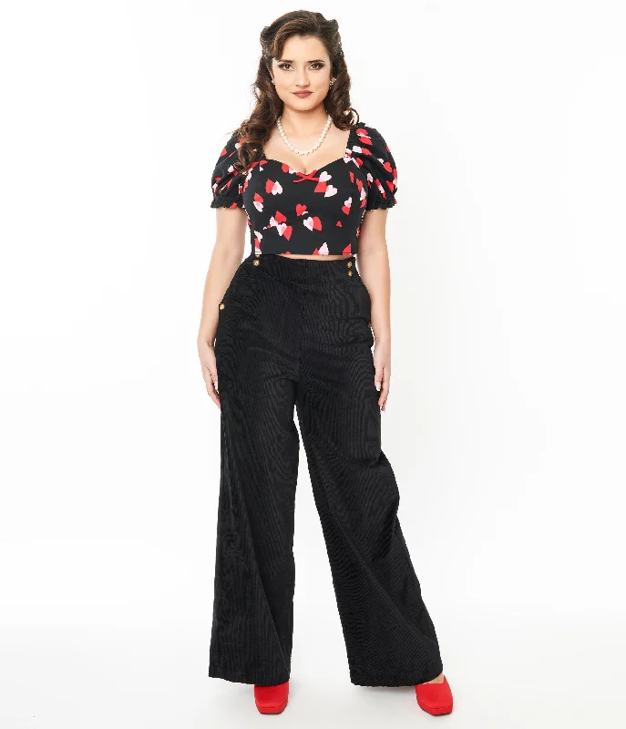 Additional Time-Limited Offers Collectif Black Jilka Corduroy Trousers