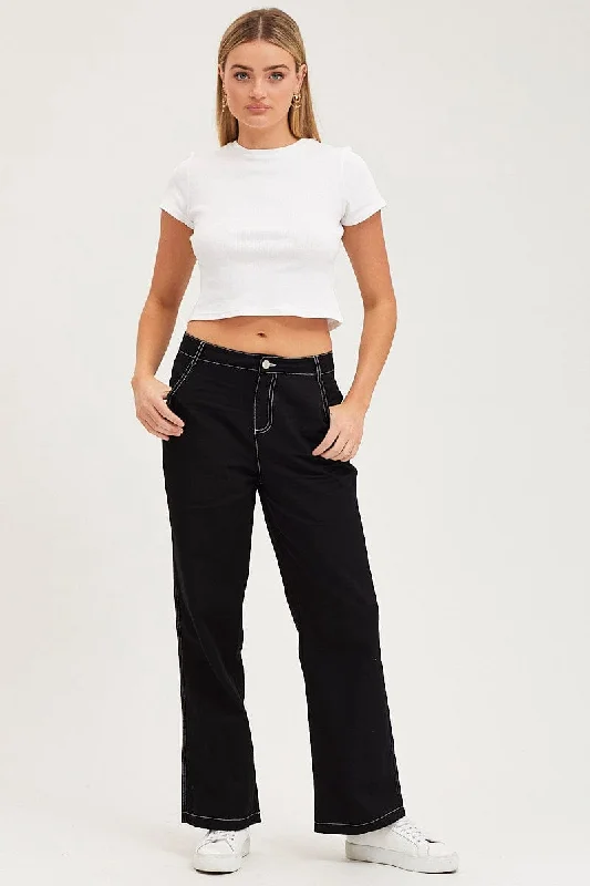 Massive Savings Black Wide Leg Pants High Rise