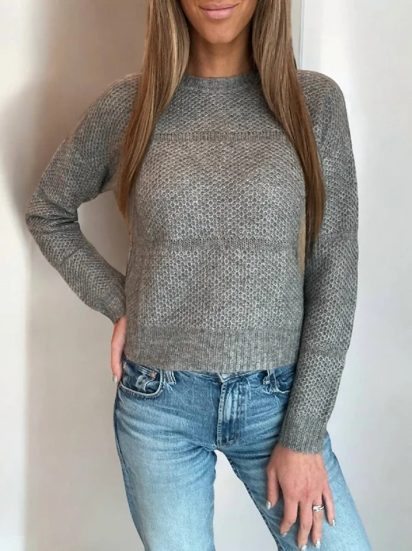 Online Boutique Stores Honeycomb Crew Sweater In Bankers Grey