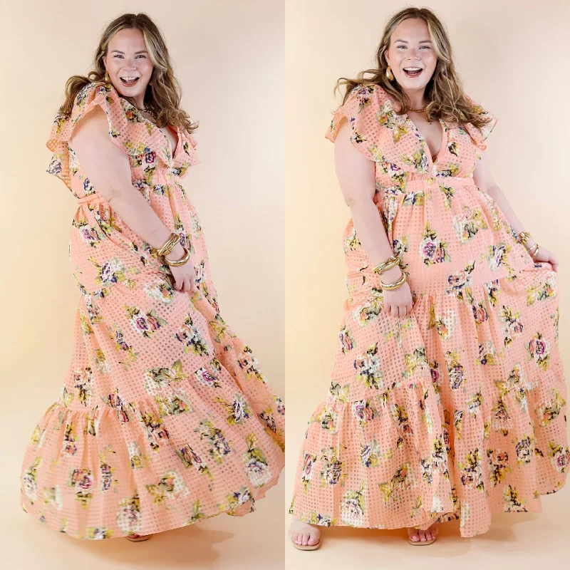 Unbeatable Prices BuddyLove | Cece Flutter Sleeve Maxi Dress in Irish Rose (Pink)