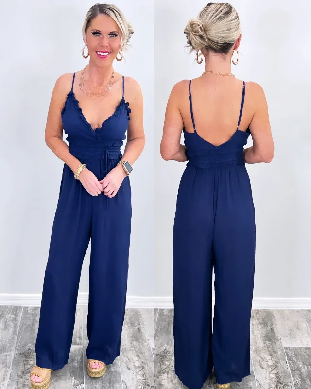 Stylish Loungewear for Women Paradise Haven Jumpsuit - Navy