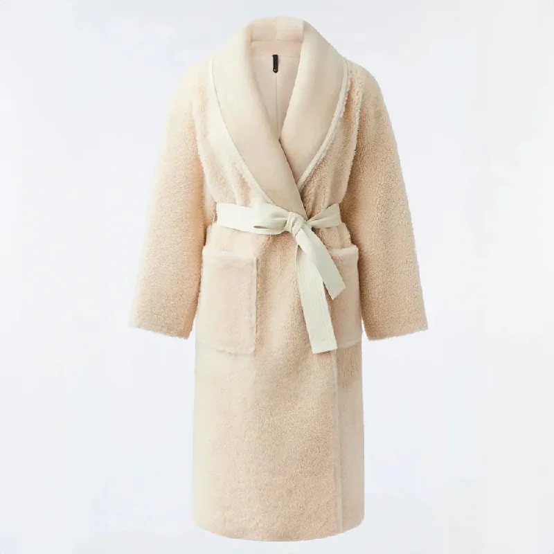 Premium Style Hana 2-in-1 Shearling Robe Coat Cream