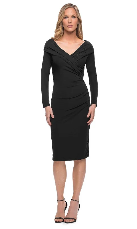 Chic Women's Outfit Ideas La Femme - 29746 Fitted Bod Sheath Midi Dress