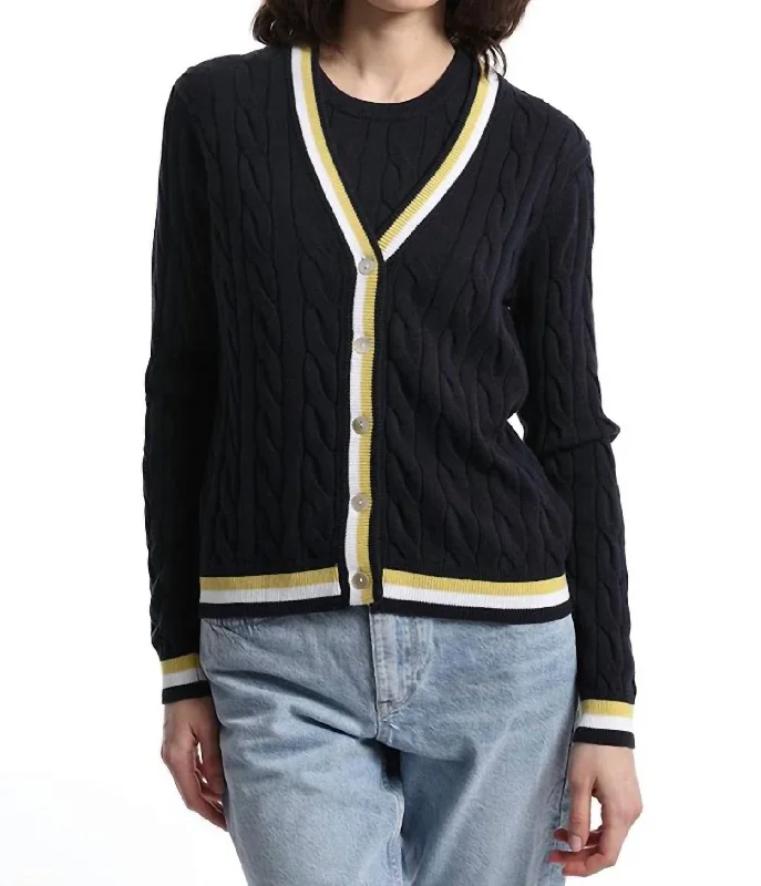 Top 10 Women's Online Clothing Stores Cotton Cable Cardigan In Navy