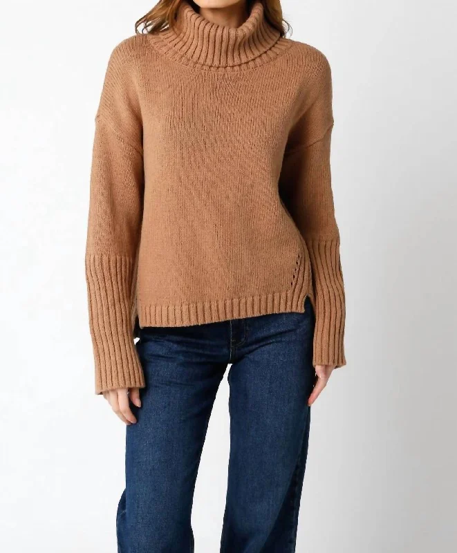 Comfortable Clothes Harley Sweater In Tan