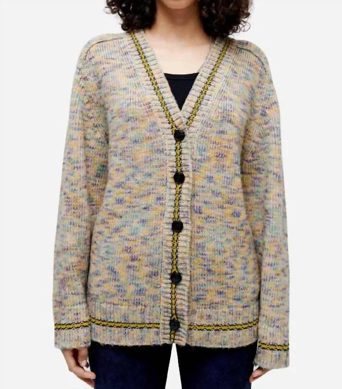 Best Online Clothing Boutiques 90S Oversized Cardigan In Rainbow Multi