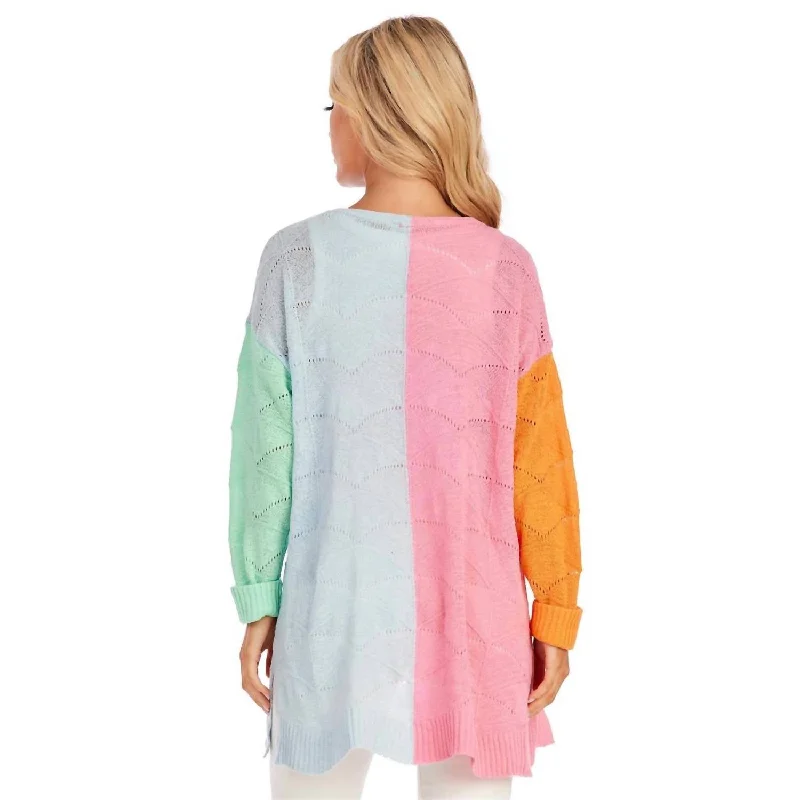 Women's Outerwear for All Weather Conditions Parker Pastel Colorblock Cardigan In Multi