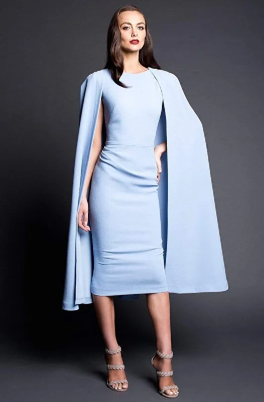 Clothes Women Nicole Bakti - 659 Cape Sleeve Knee Length Sheath Dress