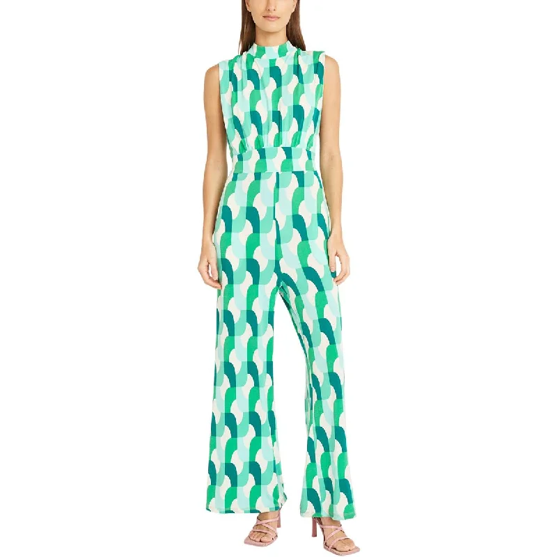 Affordable Fashion for Women Donna Morgan Womens Tie Neck Printed Jumpsuit