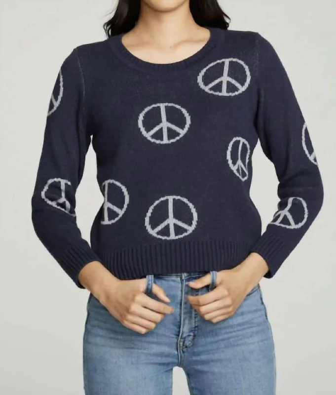 Trendy Women's Dresses Online "all Over Peace" Instaria Sweater In Avalon