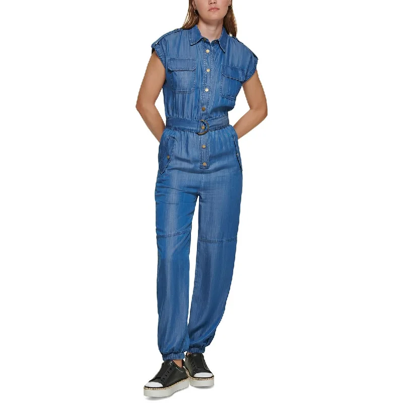 Urban Femme Streetwear Karl Lagerfeld Paris Womens Chambray Dolman Jumpsuit