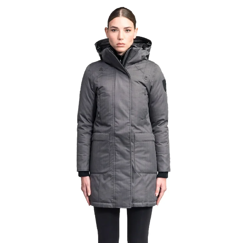 Vibrant Femme Fashion Merideth Furless Women's Parka Steel Grey