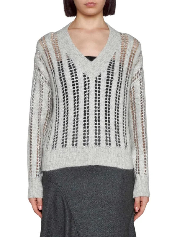 Fashion-forward Women's Clothing Dazzling Net Sweater In Medium Grey