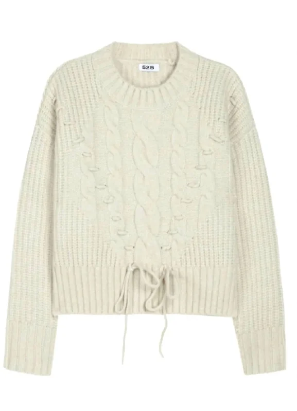 High-End Women's Apparel Dakota Cable Sweater In Ecru