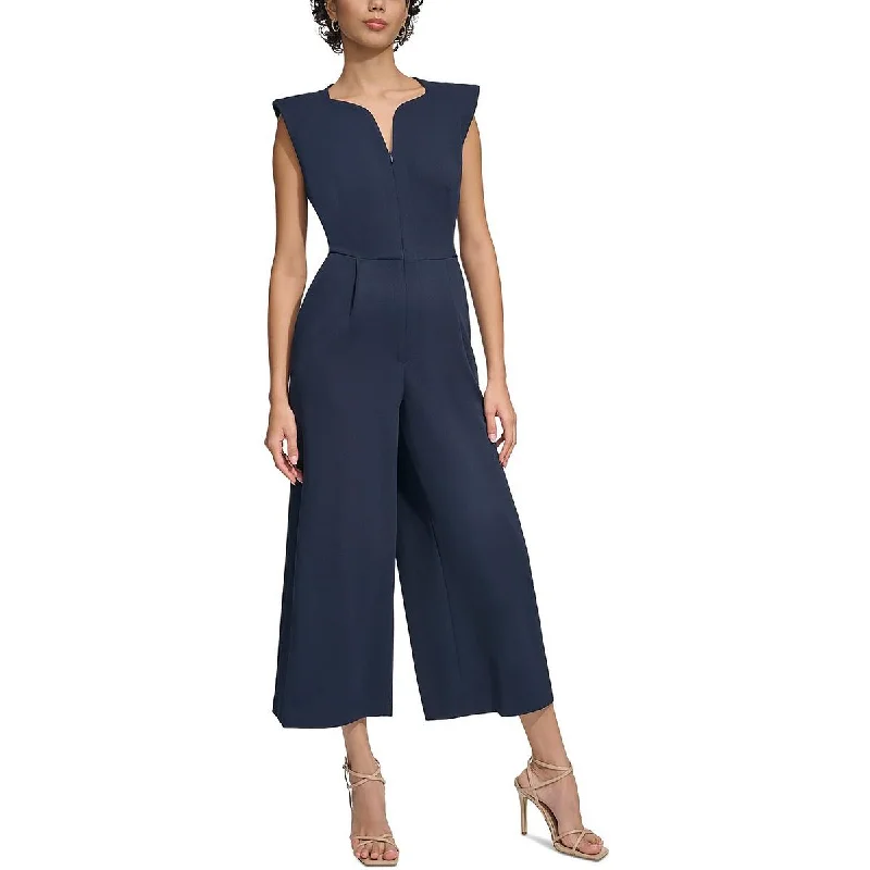 Women's Urban Fashion Calvin Klein Womens Cropped Wide Leg Jumpsuit