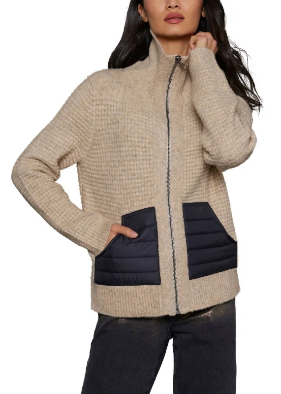 High-Quality Women's Fashion Dresses Deep Pockets Sweater In Oat