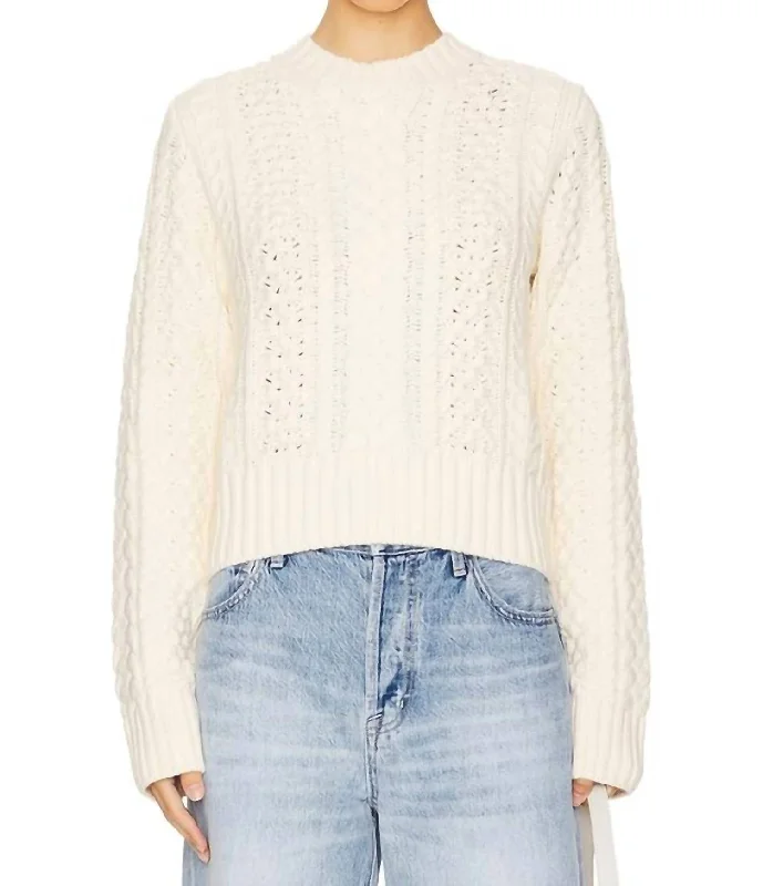 Trendy Online Boutiques Quinn Shrunken Sweater In Ivory