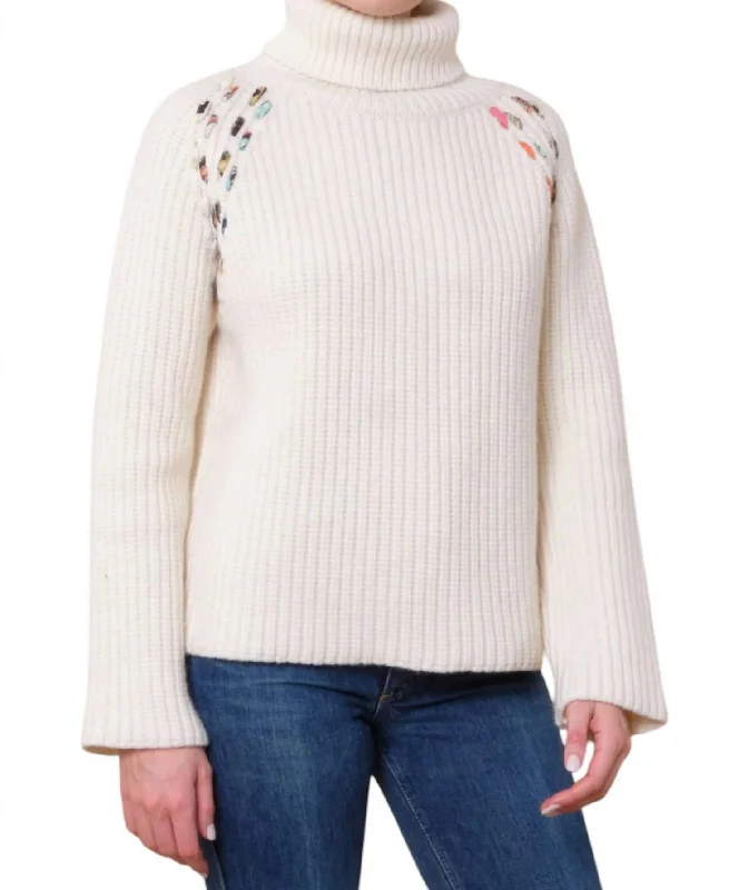 Early Bird Offer Hemingway Turtleneck Sweater In Panna