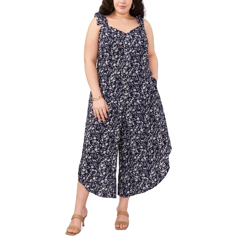 Chic & Cozy Apparel Vince Camuto Womens Plus Floral Wide Leg Jumpsuit