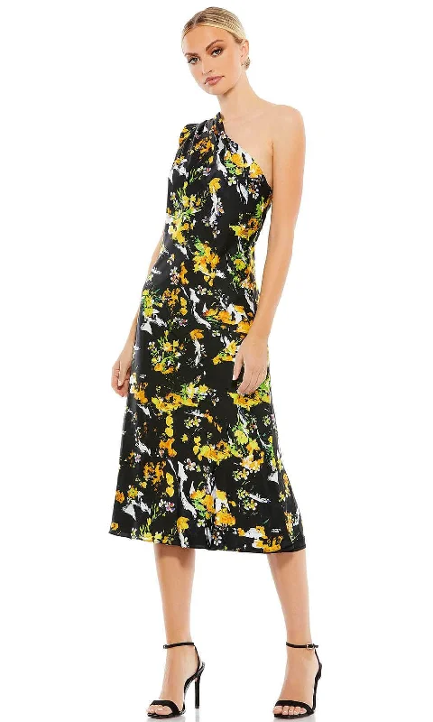 Comfort Meets Fashion Ieena Duggal 55630 - Floral One Shoulder Cocktail Dress