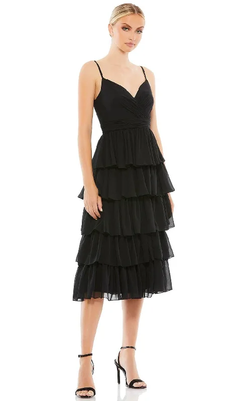 Holiday Glam Ieena Duggal 55437 - V-Neck Ruffle Tiered Formal Dress