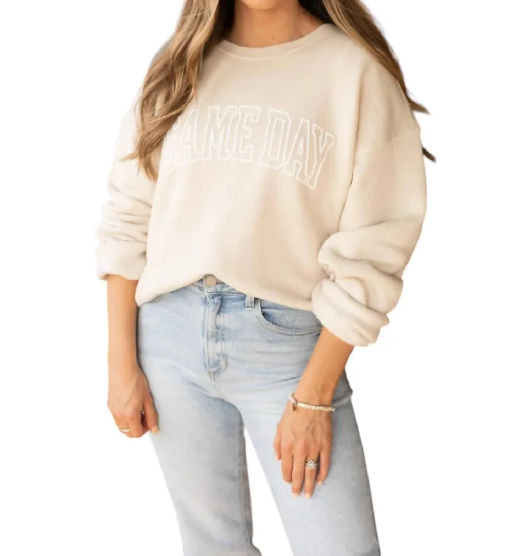 New Arrivals Your Game Day Sweatshirt In Beige