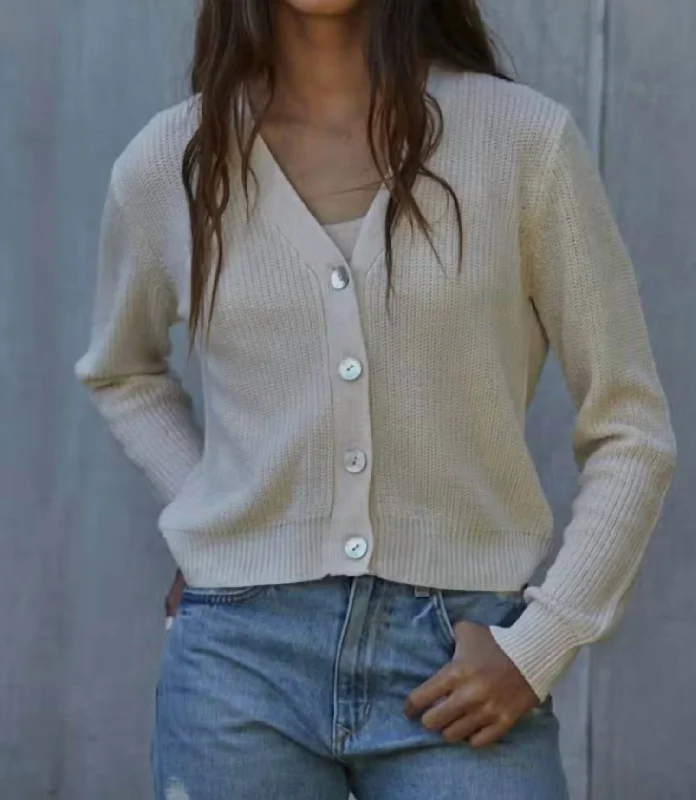 Fresh Styles, Fresh Deals V-Neck Cardigan In Ivory