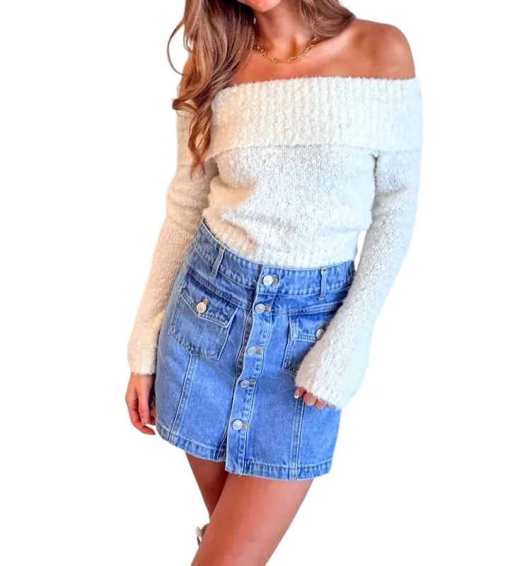 Women's Casual and Dressy Outfits Bliss Off Shoulder Sweater In White