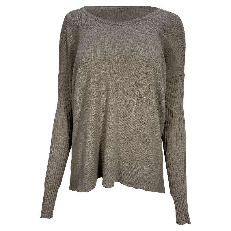 Flash Discount The Row Crew Neck Sweater in Brown Wool