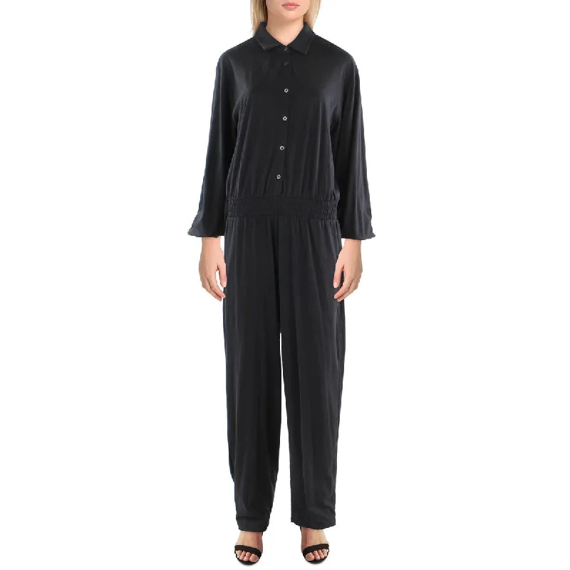 Sale On Clothing ATM Womens Cotton Collared Jumpsuit