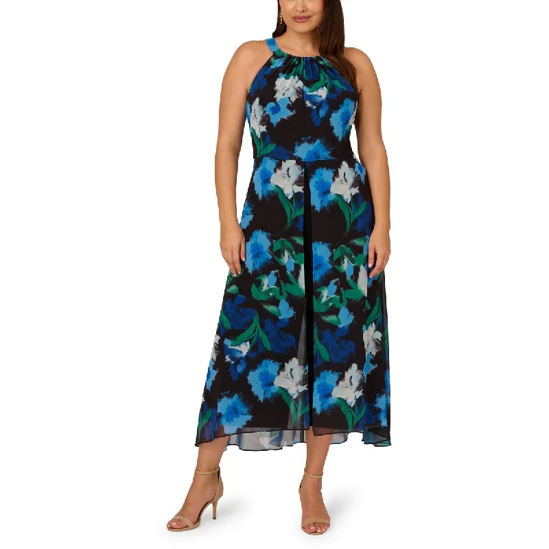 Best Online Boutiques For Women Adrianna Papell Womens Plus Floral Wide Leg Jumpsuit