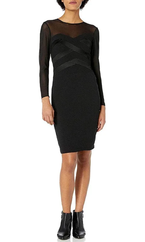 Special Offers, Don't Miss Taylor 1743M - Crossed Long Sleeve Cocktail Dress