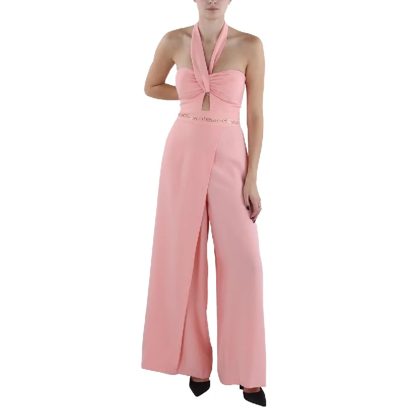 Chic Women's Outfit Ideas BCBGMAXAZRIA Womens Halter Surplice Jumpsuit