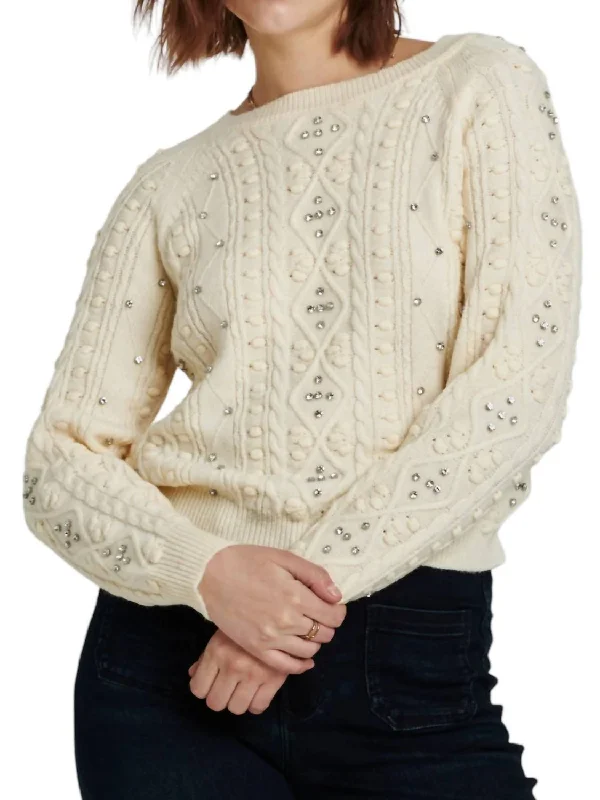 Summer Sale Carla Embellished Sweater In Birch