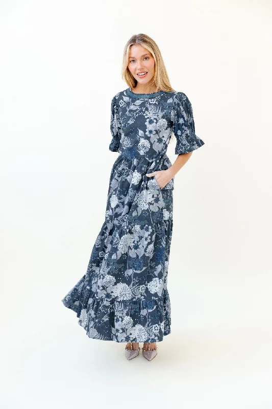 Chic Trend Collection Michola Dress in Wedgewood Flourish