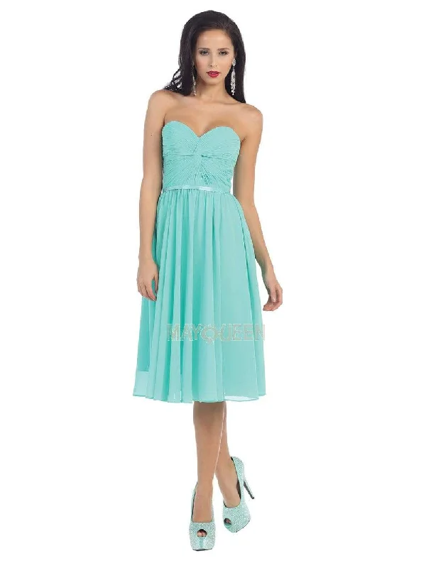 Clothing Sale May Queen - MQ1161 Strapless Sweetheart Neckline Twisted Front Dress