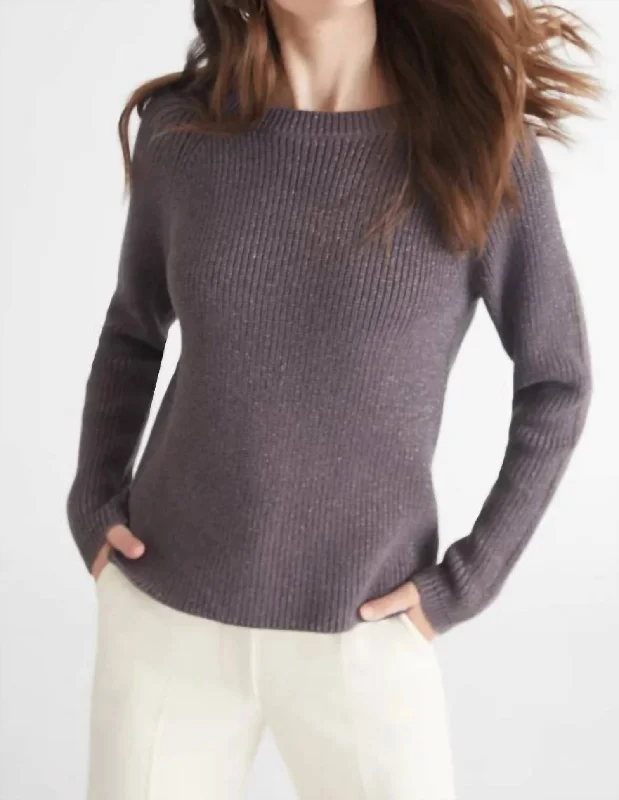 Women's Clothing for Every Season and Trend Jane Metallic Creweneck Sweater In Charcoal