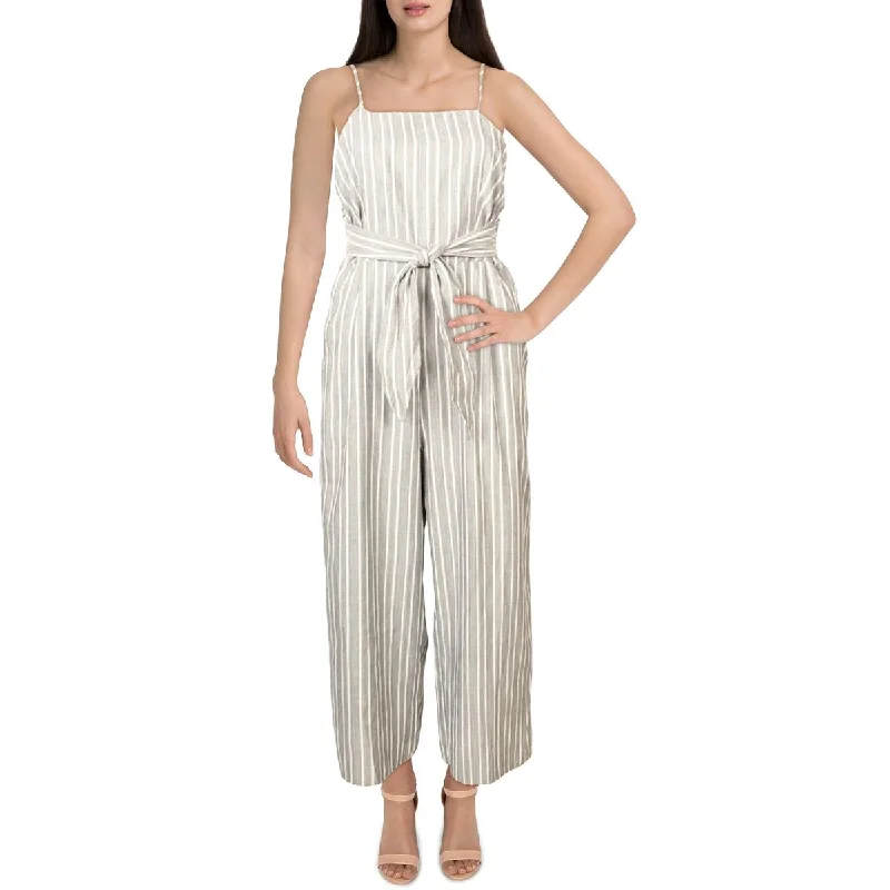 Unique Women's Fashion Pieces Le Lis Womens Striped Tie Waist Jumpsuit