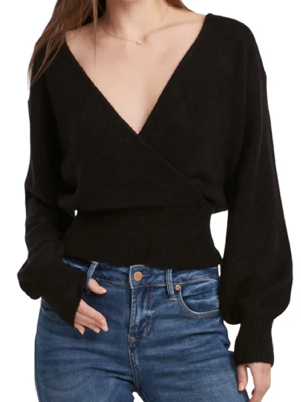 Holiday Special Offers Cozy Carter Sweater In Black