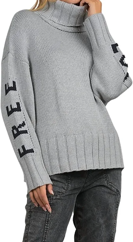 Elegant Style Free Love Cozy Sweater In Grey