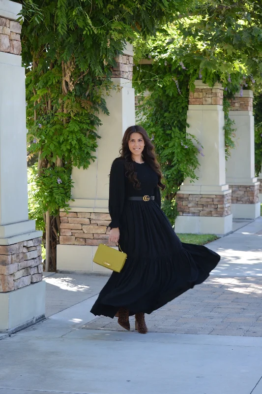 Big Sale Event Amsterdam Black Emdroidered Maxi Dress