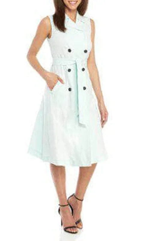 You'Ll Love Us Because Ellen Tracy ETMS9WD168 - Sleeveless Collared Tea-Length Dress