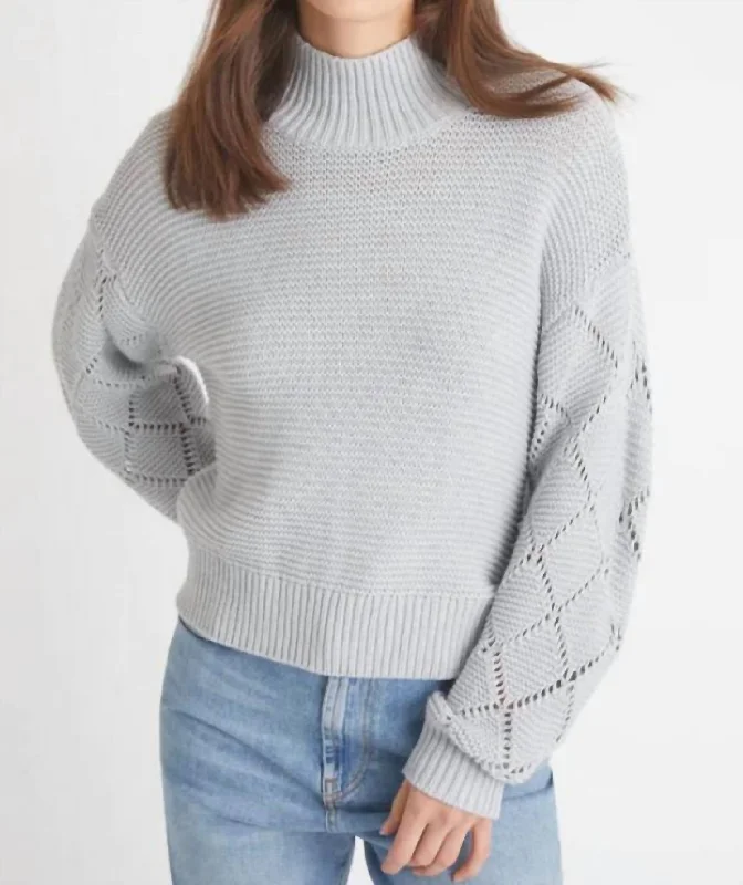 Best Deals Of The Season Talia Diamond Stitch Pullover In Iceberg