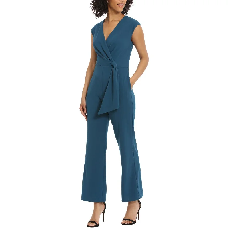 Plus Size Women's Fashion and Clothing Maggy London Womens Surplice Wide Legs Jumpsuit